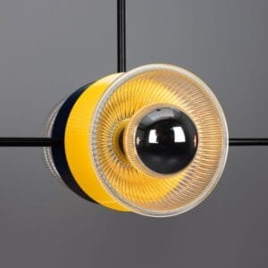 Eclipse Multicoloured Holophane Glass Dish Chandelier Four to Six Arm Pendants Great Lighting UK Ltd